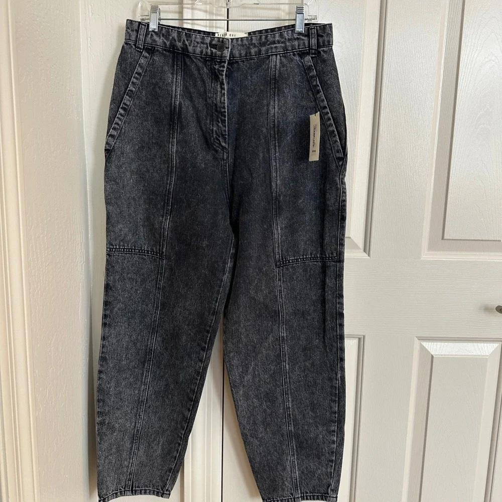 NWT Ted Baker Kelliey Grey Acid Wash Peg Leg Jeans - Size 32 (US 12)‎